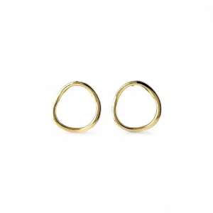 Brinco Orgânico Redondo Banhado a Ouro 18k Vazado