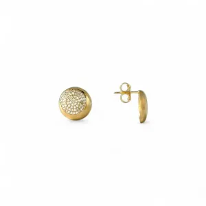Brinco Redondo Banhado a Ouro 18k com Zircônias no Centro