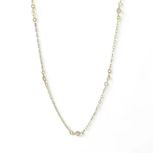 Colar Longo Banhado a Ouro 18k com Zircônias - 70cm
