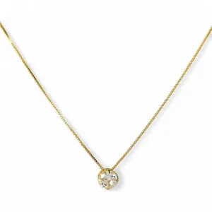 Colar Ponto de Luz Banhado a Ouro 18k com Zircônia - 8mm