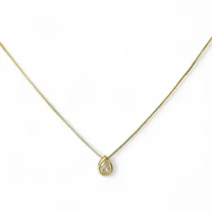 Colar Ponto de Luz Gota Banhado a Ouro 18k com Zircônia