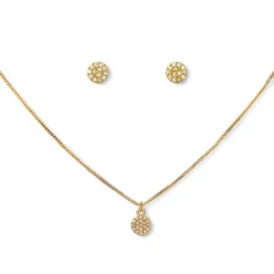 Conjunto Círculo Banhado a Ouro 18k com Zircônias