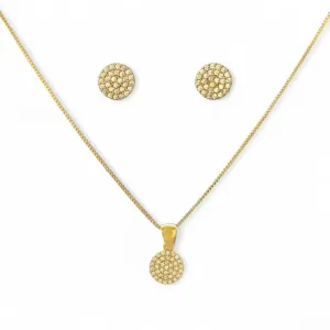 Conjunto Círculo Banhado a Ouro 18k com Zircônias