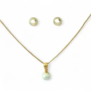 Conjunto Pérola Banhado a Ouro 18k