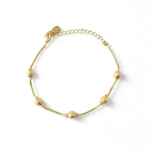 Pulseira Bola Fosca Veneziana Banhada a Ouro 18k com Listra