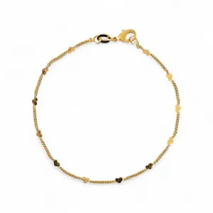 Pulseira Corações Banhada a Ouro 18k