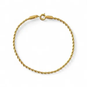 Pulseira Cordão Baiano Banhada a Ouro 18k - 18cm