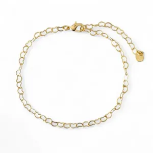 Pulseira Elo Coração Banhada a Ouro 18k