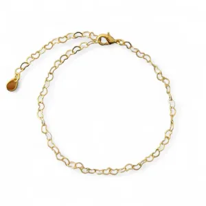 Pulseira Elo Coração Banhada a Ouro 18k