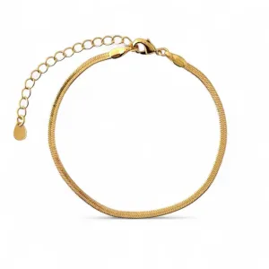 Pulseira Fita Banhada a Ouro 18k - 2mm