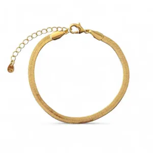 Pulseira Fita Banhada a Ouro 18k - 4mm
