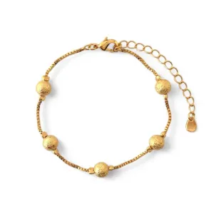 Pulseira Veneziana e Bola Fosca Banhada a Ouro 18k
