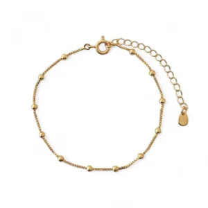 Pulseira Veneziana e Bolinhas Banhada a Ouro 18k