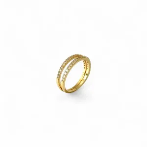 Anel Aparador Banhado a Ouro 18k com Zircônias - Par