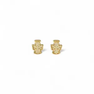 Brinco Anjo Banhado a Ouro 18k com Zircônias