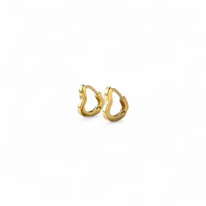 Brinco Argola Coração Banhado a Ouro 18k Liso - 0,6cm