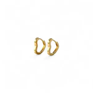 Brinco Argola Coração Banhado a Ouro 18k Liso - 1,4cm