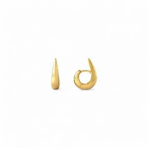 Brinco Argola em Formato Gota Banhado a Ouro 18k Liso