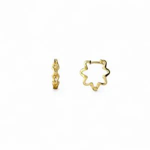 Brinco Argola Ondulada Banhada a Ouro 18k com Zircônias