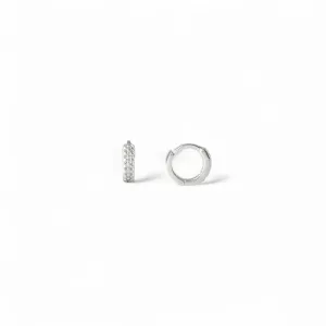 Brinco Argola Prata 925 com 1 Linha de Zircônias - 1cm