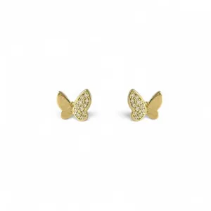 Brinco Borboleta Banhado a Ouro 18k com Zircônias - 0,8cm