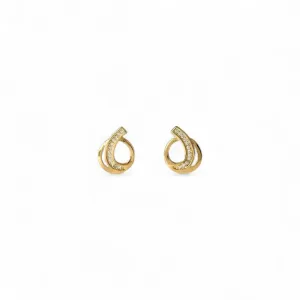 Brinco Gota Banhado a Ouro 18k com Zircônias