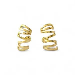Brinco Earhook Banhado a Ouro 18k com Linhas