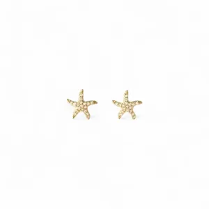 Brinco Estrela do Mar Banhado a Ouro 18k com Zircônias