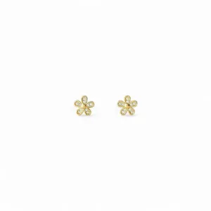 Brinco Flor Banhado a Ouro 18k e Zircônias