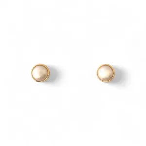 Brinco Meia Pérola Banhado a Ouro 18k
