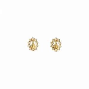 Brinco Nossa Senhora Oval Banhado a Ouro 18k com Zircônias
