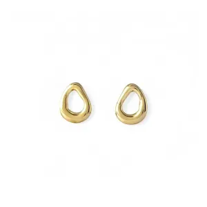 Brinco Orgânico Gota Banhado a Ouro 18k Vazado