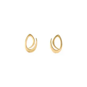 Brinco Oval Banhado a Ouro 18k Liso