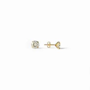 Brinco Ponto de Luz Banhado a Ouro 18k com Zircônia - 8mm
