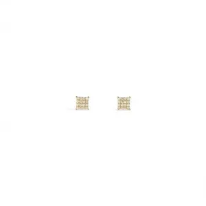 Brinco Quadrado Banhado a Ouro 18k com Zircônias