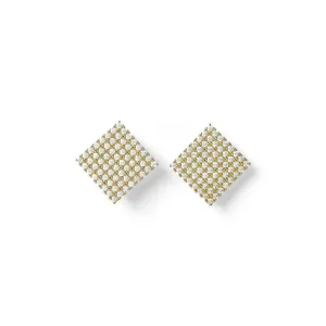 Brinco Quadrado Banhado a Ouro 18k com Zircônias