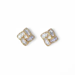 Brinco Quadrado Banhado a Ouro 18k com Zircônias