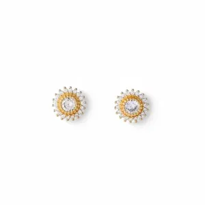 Brinco Redondo Banhado a Ouro 18k com Zircônias