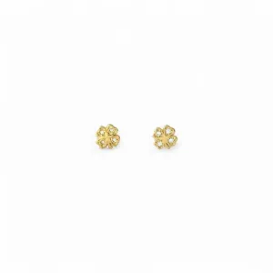 Brinco Trevo Banhado a Ouro 18k com Zircônias
