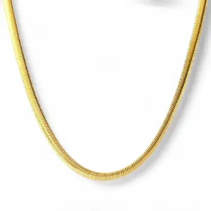 Colar Choker Rabo de Rato Larga Banhado a Ouro 18k