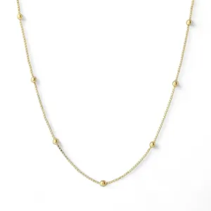 Colar Veneziana e Bolinha Banhado a Ouro 18k - 45cm
