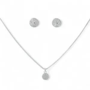 Conjunto Círculo Folheado a Prata com Zircônias