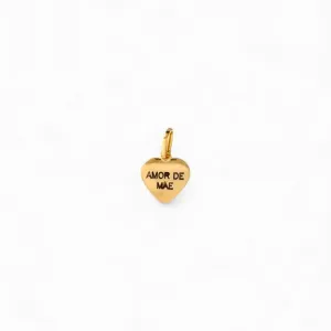 Pingente Amor de Mãe Coração Banhado a Ouro 18k