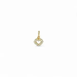 Pingente Coração Banhado a Ouro 18k Vazado com Zircônias