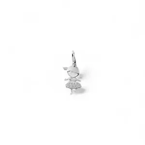 Pingente Menina Prata 925 com Zircônias