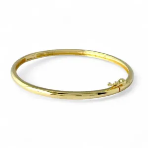 Pulseira Bracelete Banhado a Ouro 18k Liso com Fecho