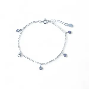 Pulseira Prata 925 com Zircônias Penduradas
