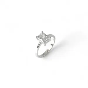 Anel Prata 925 com Zircônia Retangular