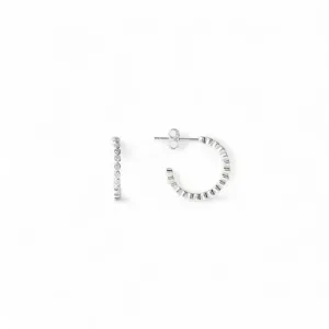 Brinco Argola Aberta Prata 925 com Zircônias - 1,5cm