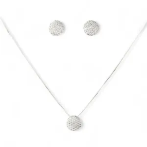 Conjunto Círculo Prata 925 com Zircônias